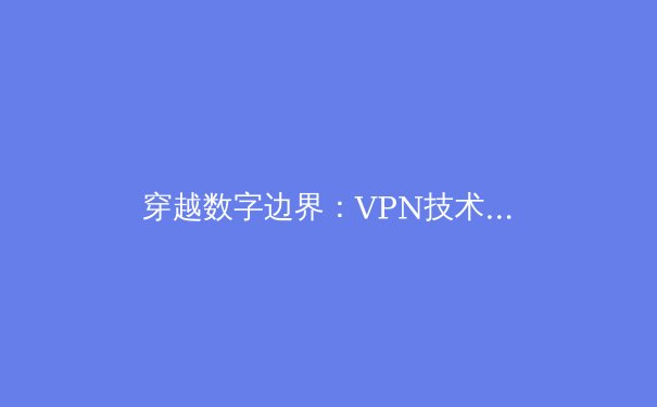 穿越数字边界：VPN技术演进与未来网络安全新视野 - 3