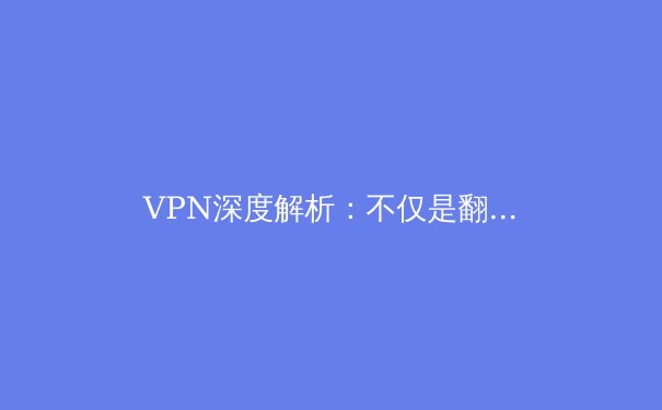 VPN深度解析：不仅是翻墙工具，更是数字时代的隐私护盾 - 4